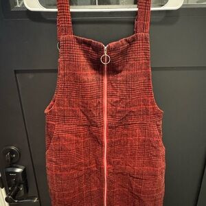 Plaid Red Pinafore Dress